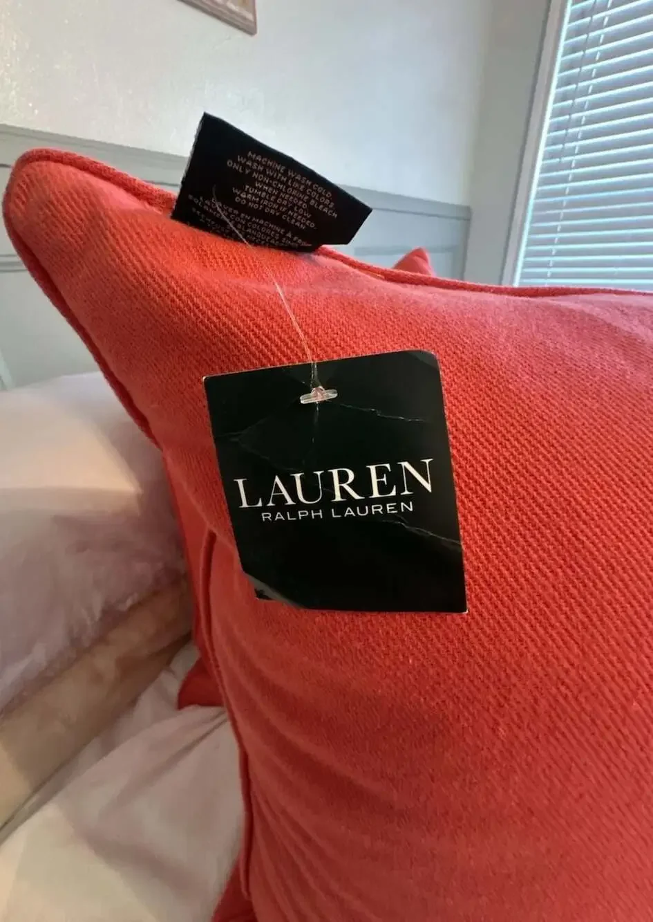 Lauren Ralph Lauren Solid Cotton Canvas Decorative Throw Pillow with RL Logo
